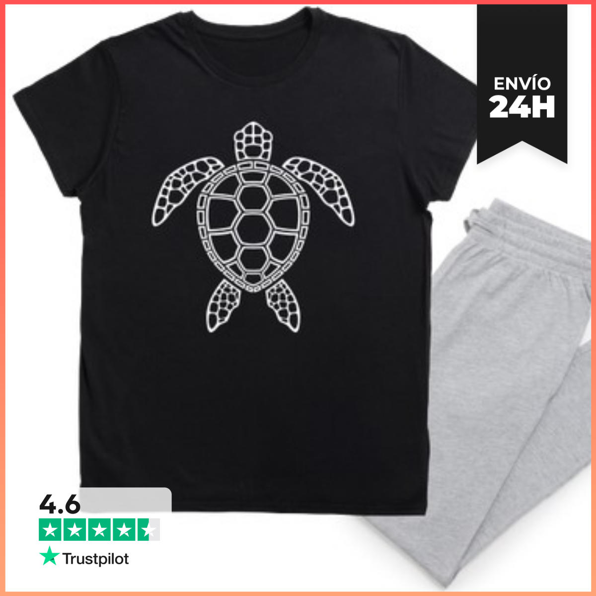 Pijama diseño de tortuga marina de contorno bl laTostadora