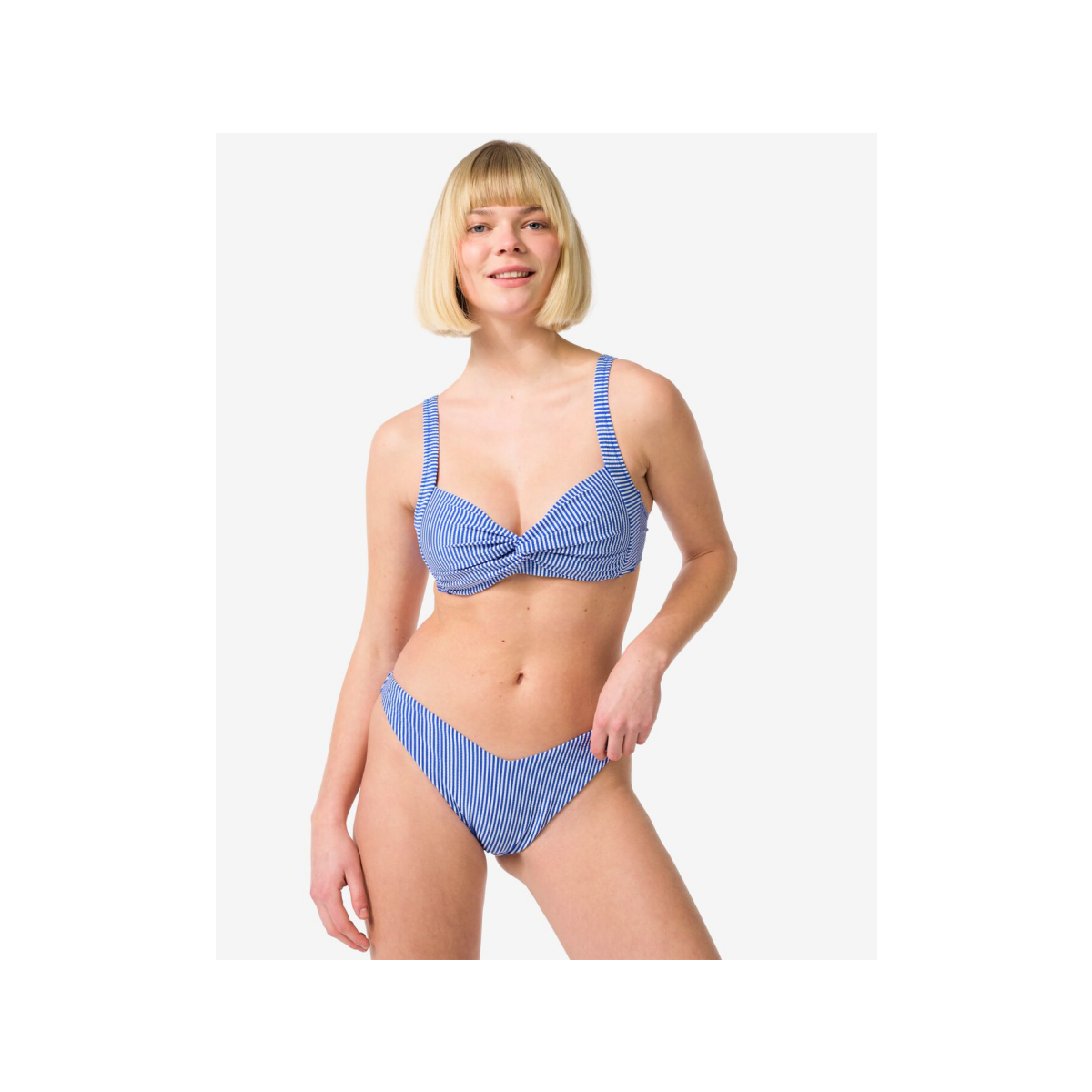HEMA Damesbikinibroekje seersucker blauw (blauw)