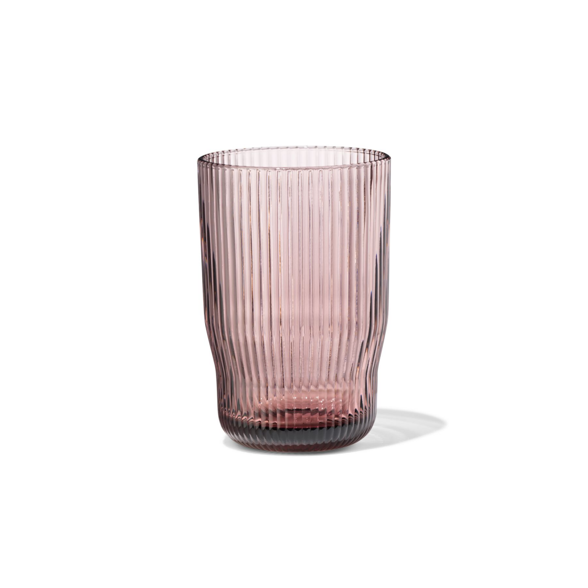 HEMA HEMA Longdrinkglas 340ml Bergen Glas Streep Reliëf Bordeauxrood (bordeauxrood)