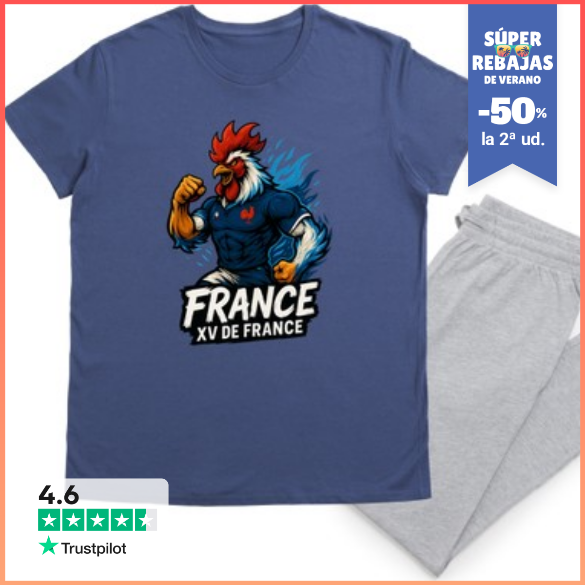 Pijama Gallo Músculo Rugby Francia Xv De Franc LaTostadora