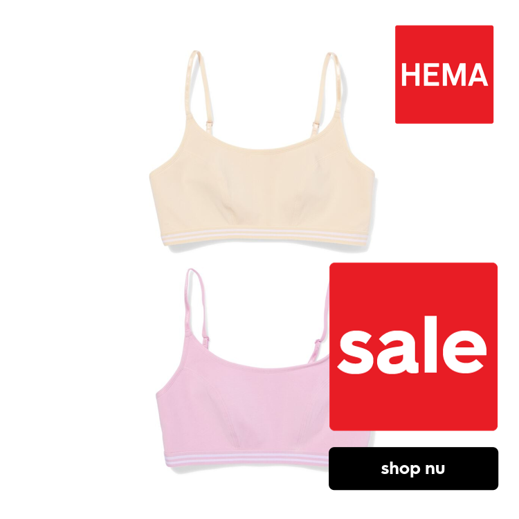HEMA Voorgevormde tops zonder beugel – 2 stuks naturel (naturel)