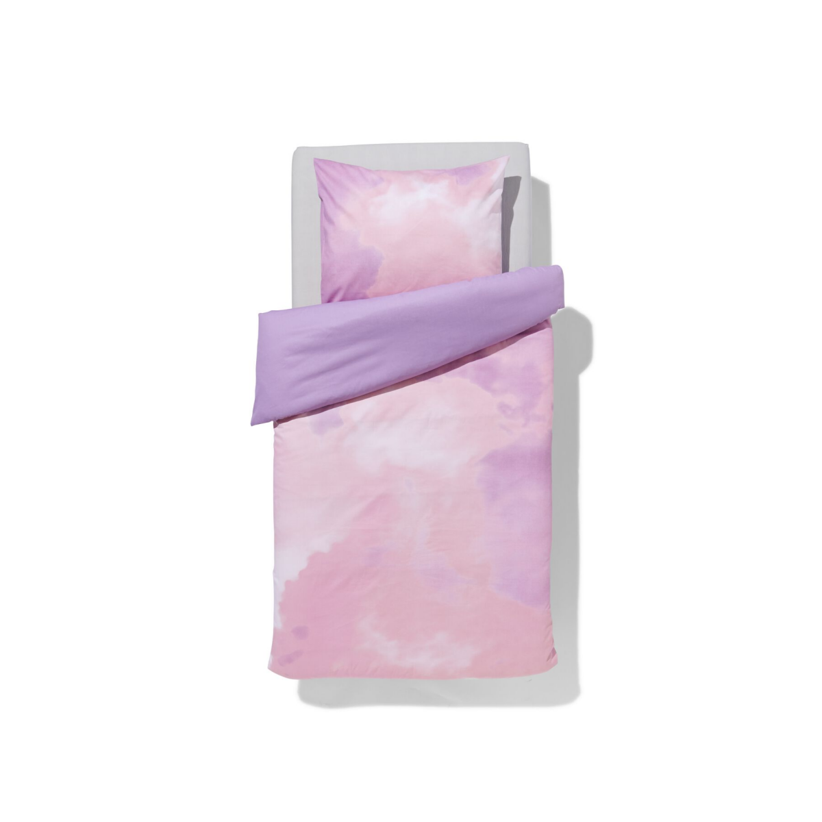HEMA HEMA Kinderdekbedovertrek 140x200cm Zacht Katoen Wolken (lila)