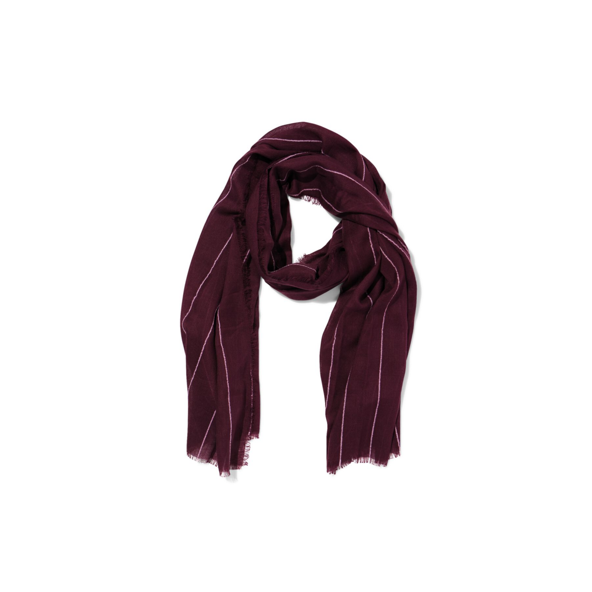 HEMA Damessjaal 80x185cm acryl strepen donkerrood-roze