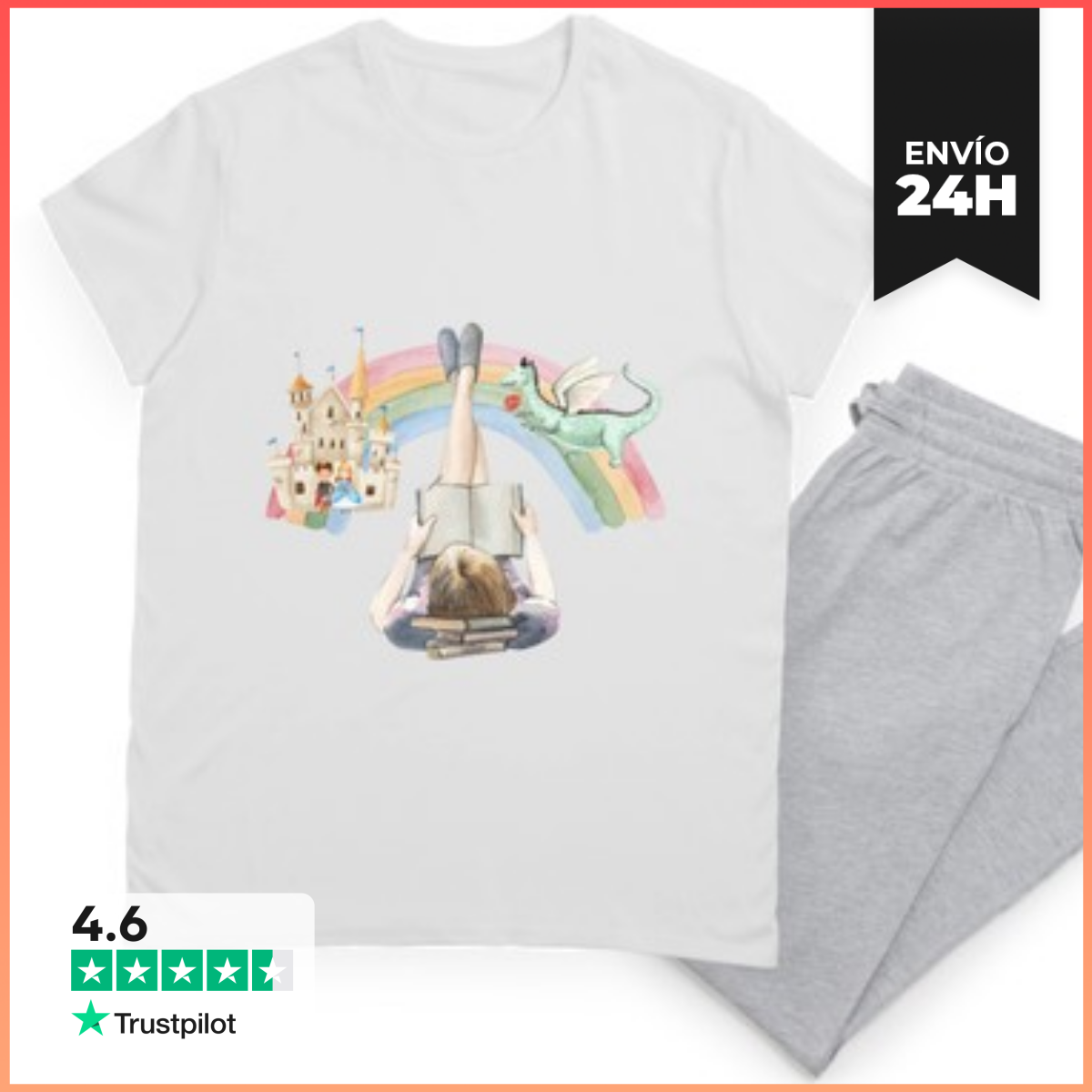 Pijama Sant Jordi Nena llegint llegenda Arc Ir laTostadora