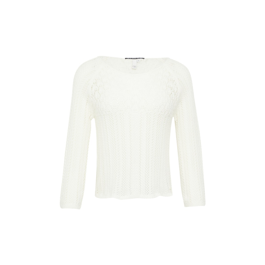 QS - Damen Pullover - Weiß - Größe: L - bei Tara-M