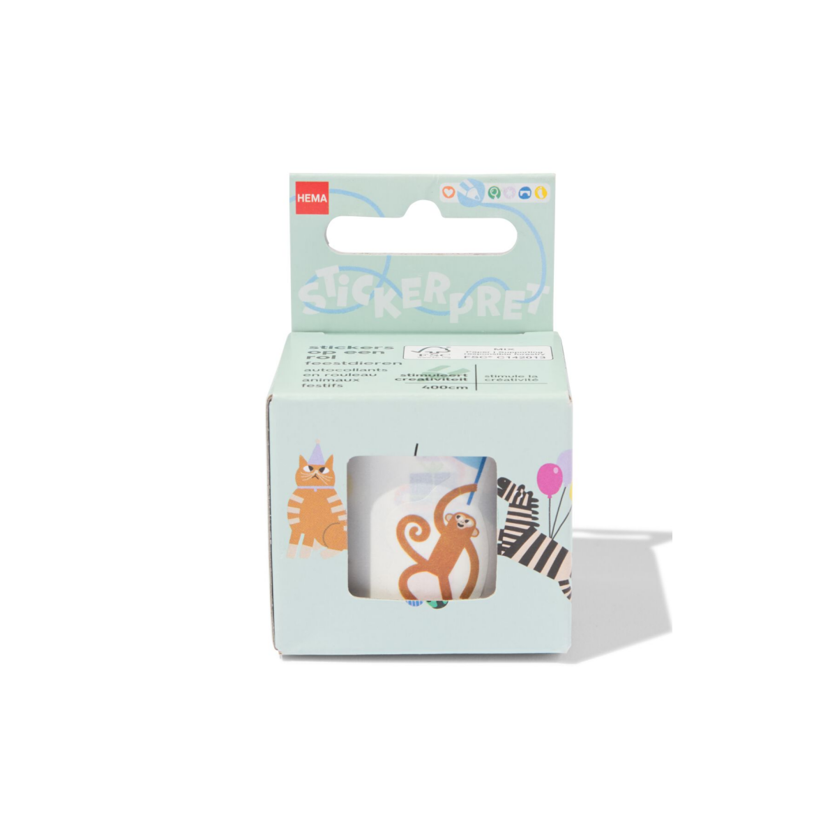 HEMA Stickers op een rol 4m feestdieren