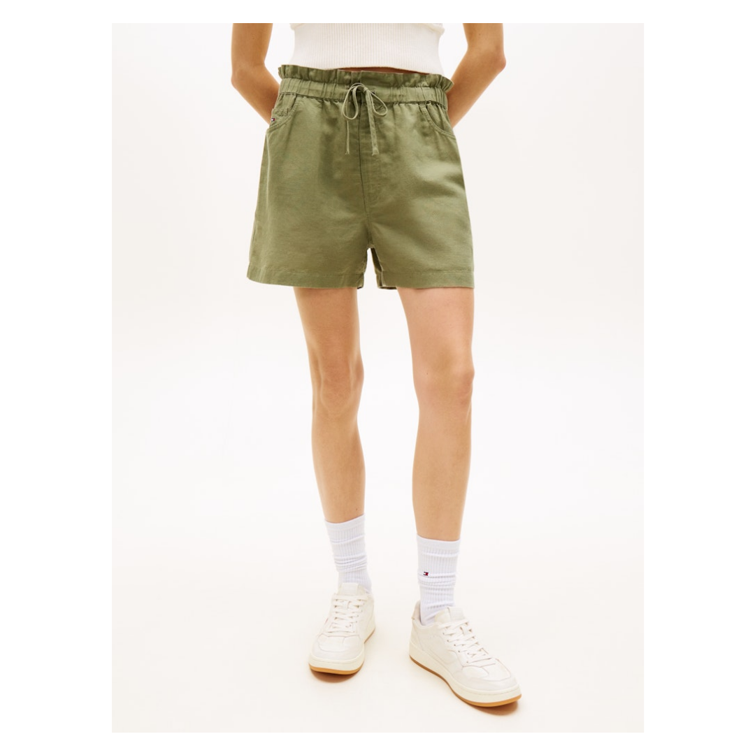 Tommy Jeans - Damen Kurzshorts - bay leaf - Größe: L - bei Tara-M