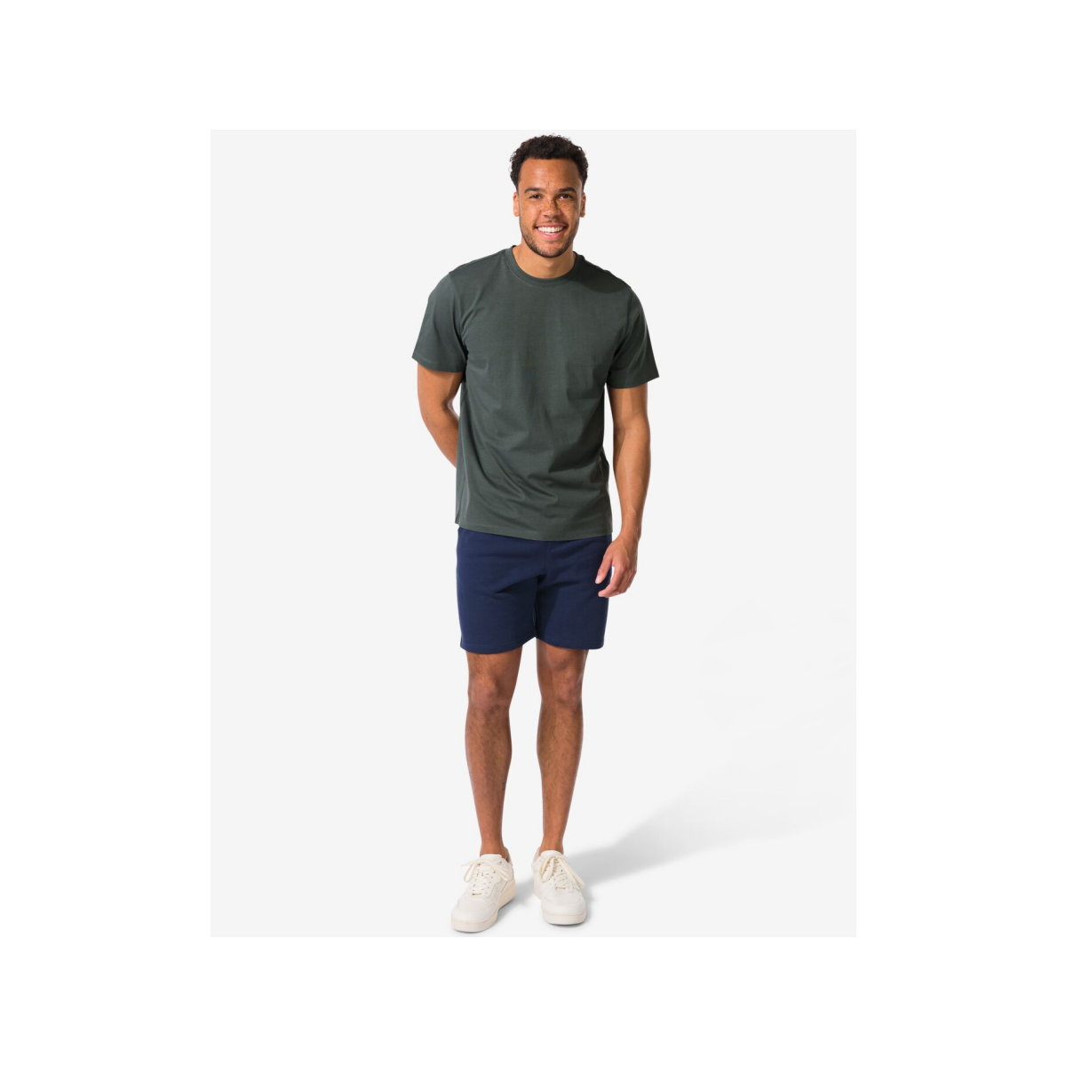 HEMA Heren sweatshort donkerblauw (donkerblauw)