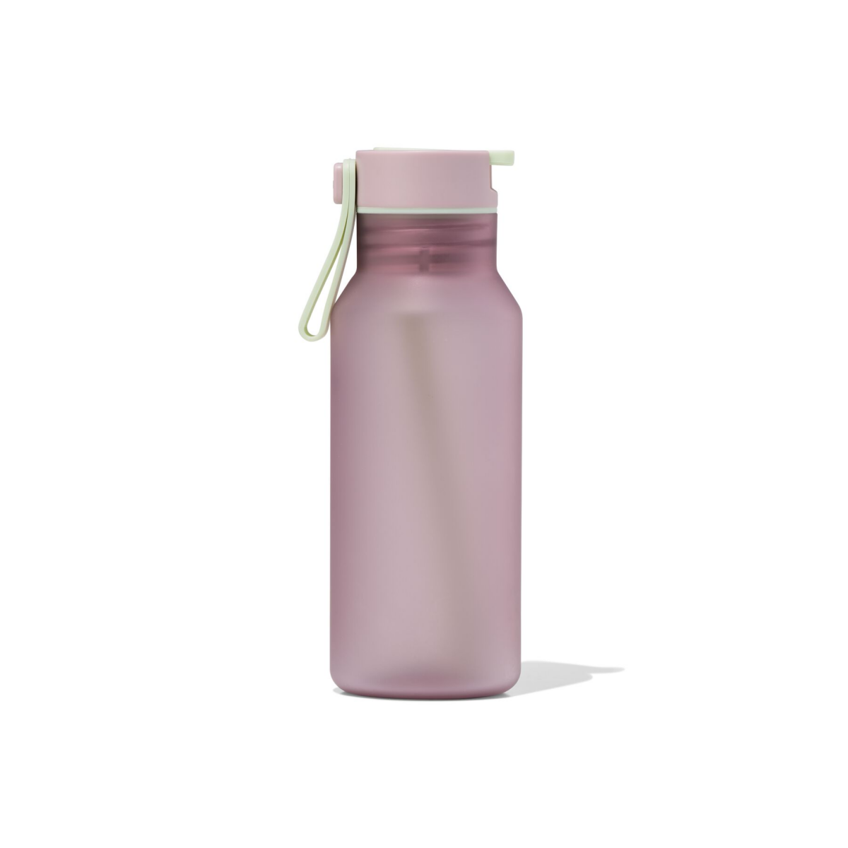 HEMA Waterfles met rietje 430ml roze (roze)