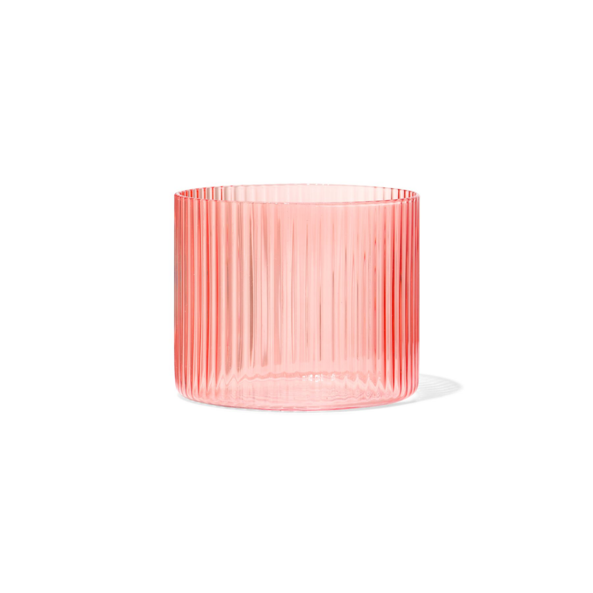 HEMA HEMA Glas Voor Geurkaars ⌀10x8.5cm Ribbel Oranje (oranje)