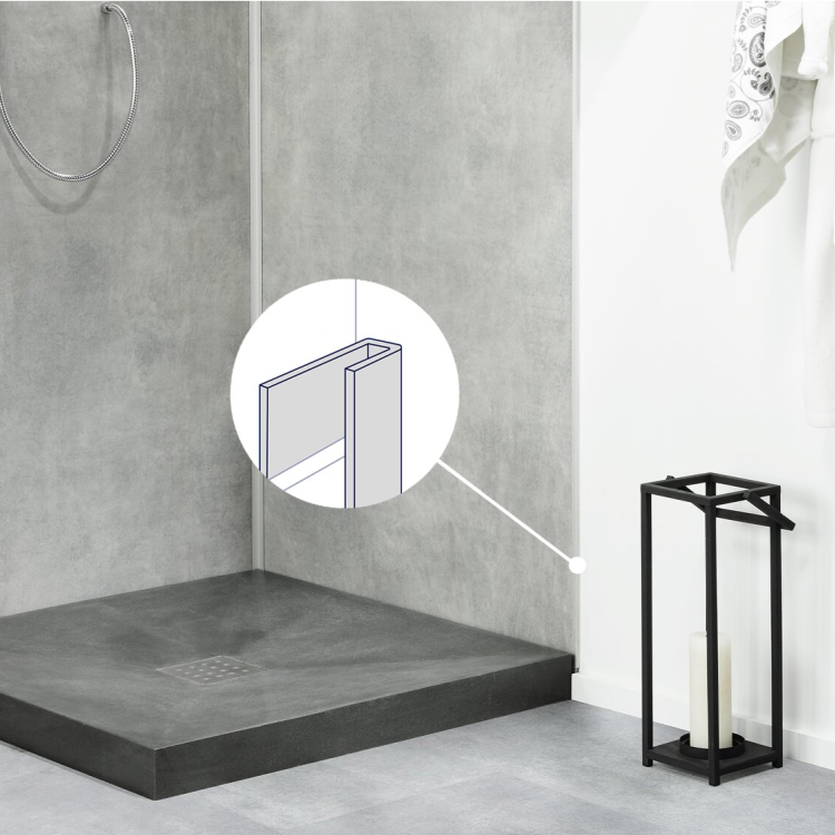 Profile mural alu  profile de bordure en u alu pour Senso Wall Gerflor - 260 cm x 2.3 cm x 0.16 cm