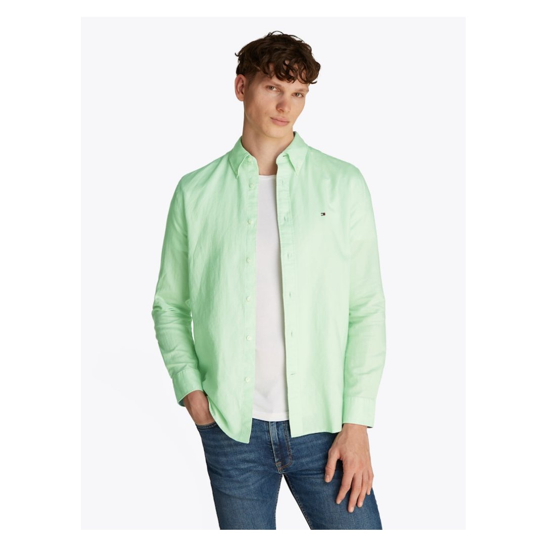 Tommy Hilfiger - Herren Langarmhemd - Grün - Größe: XXL - bei Tara-M