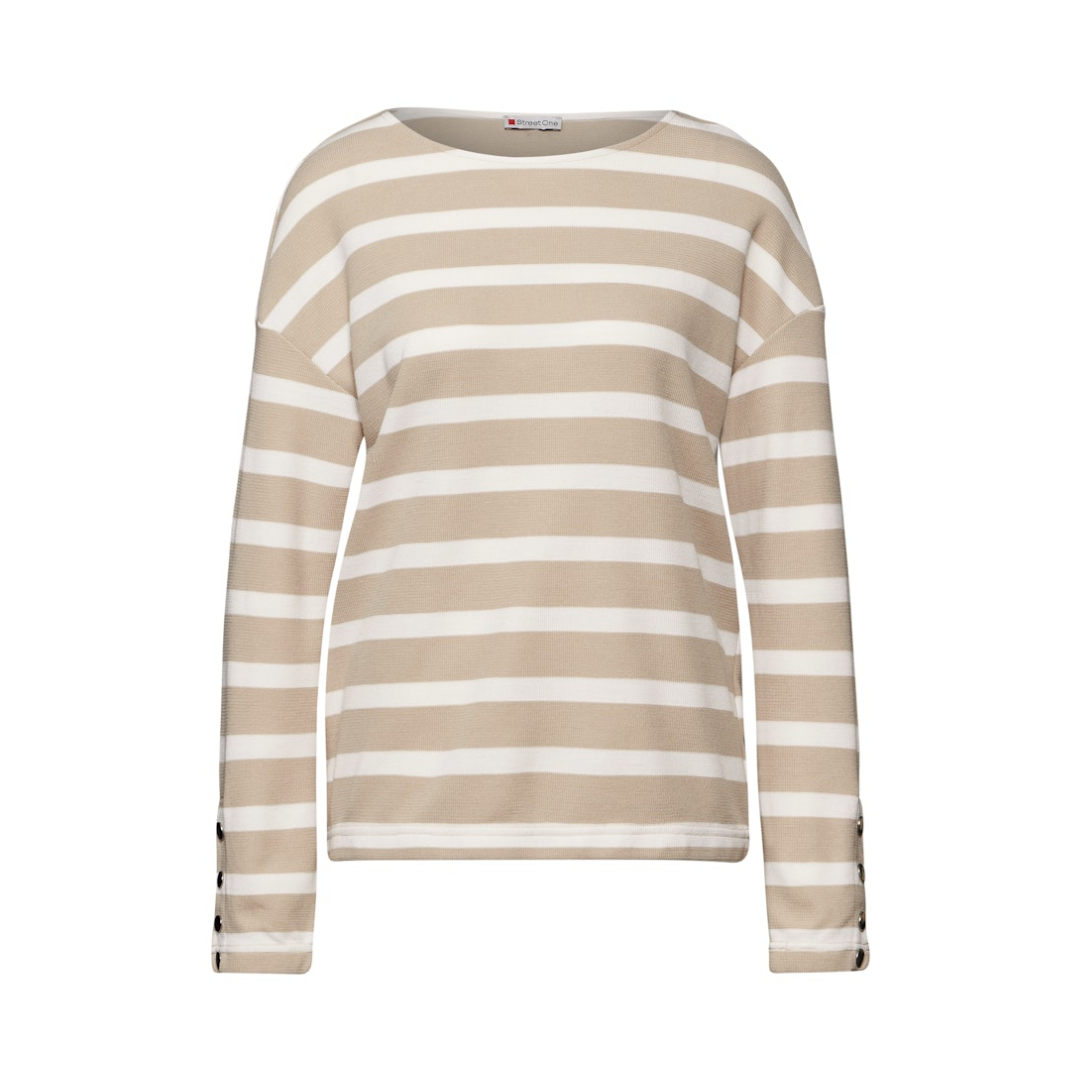 Street One - Damen Langarmshirt - Braun - Größe: 36 - bei Tara-M