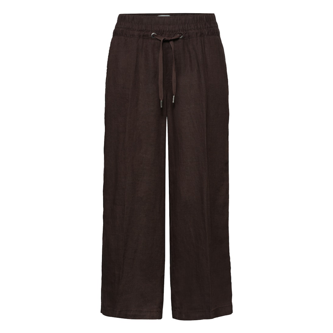 Street One Leinen-Culotte Wide Leg Loose Fit Mid Waist Leinen Espresso Brown