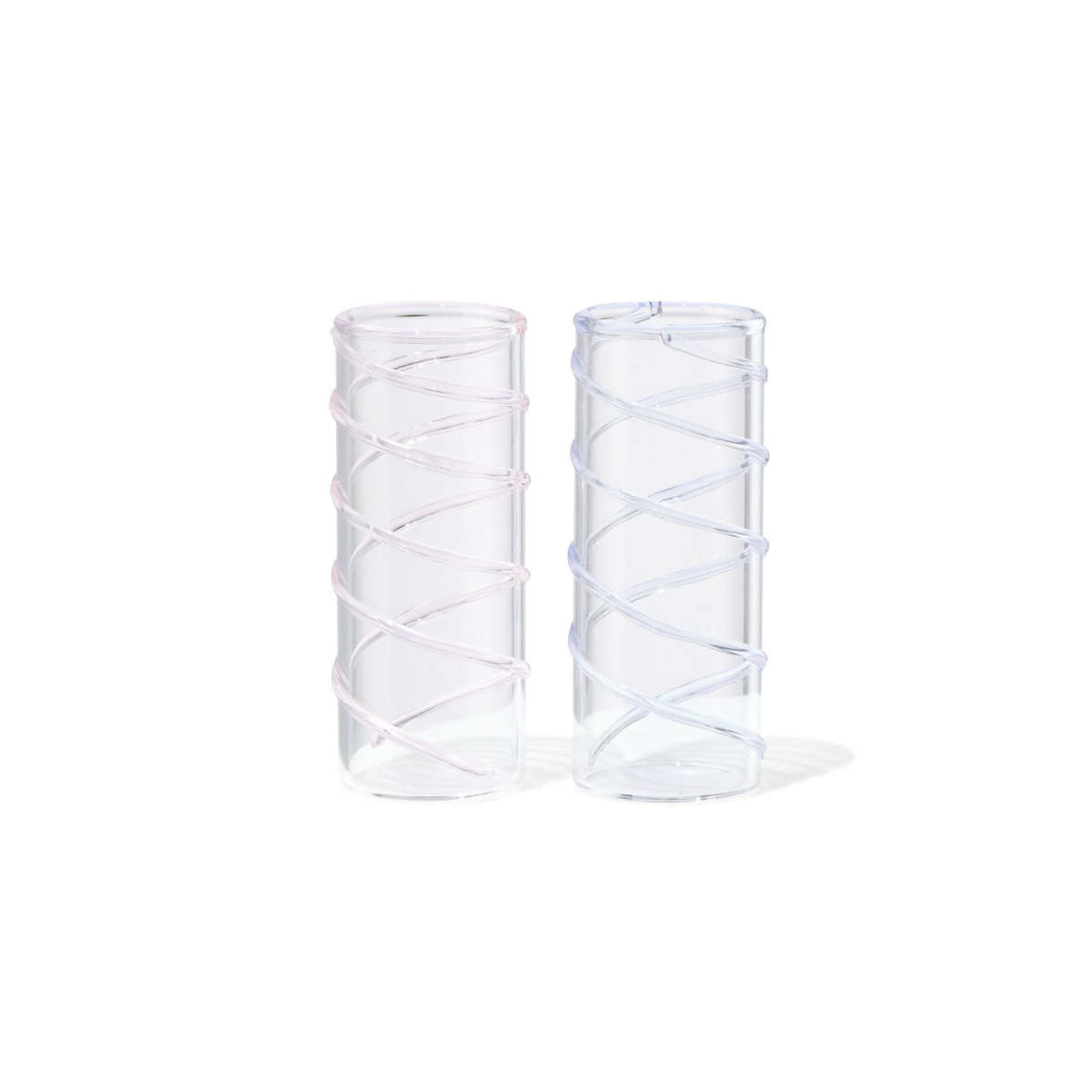 HEMA HEMA Borrelglaasjes Spiraal Roze-lila - 2 Stuks