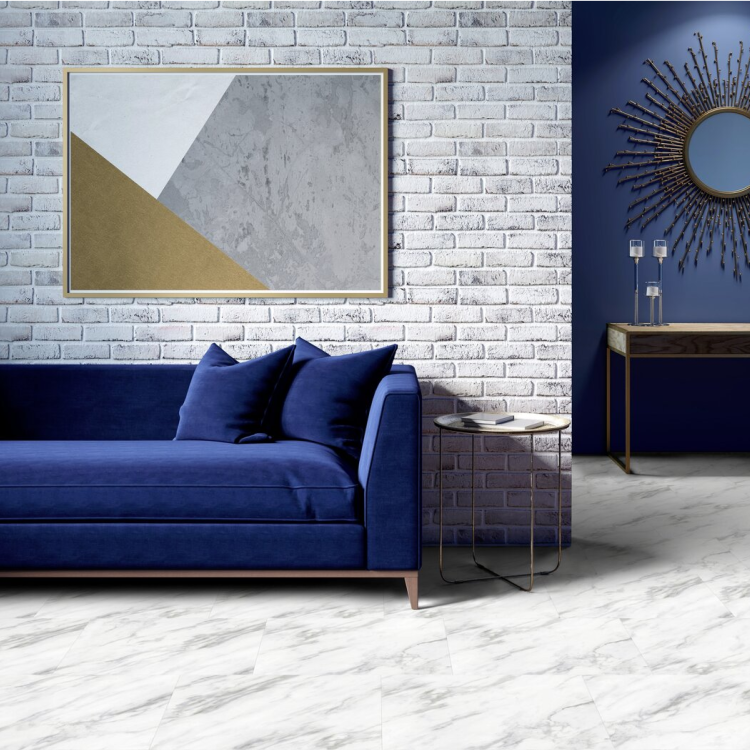 Dalle carrée de sol PVC effet marbré prête à poser soleiado Gerflor - 61 cm x 61 cm x 0.35 cm