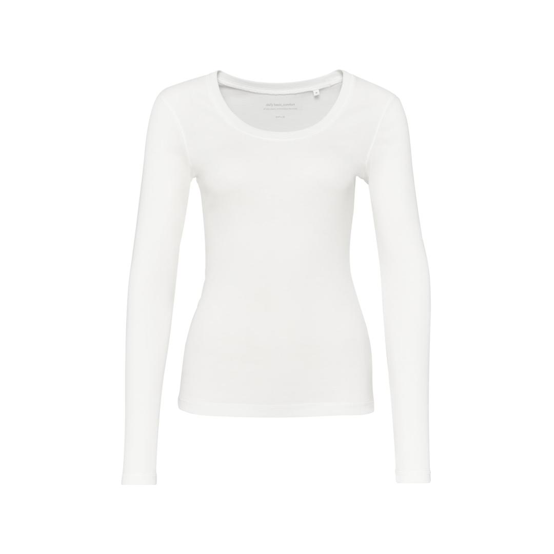 Opus - Damen Langarmshirt - Weiß - Größe: 38 - bei Tara-M
