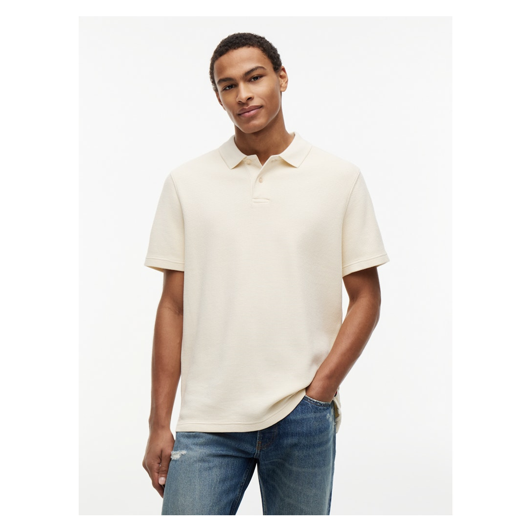 Tommy Jeans Herren Neutral Polohemd Mit Waffelstruktur In Beige - Bild 4