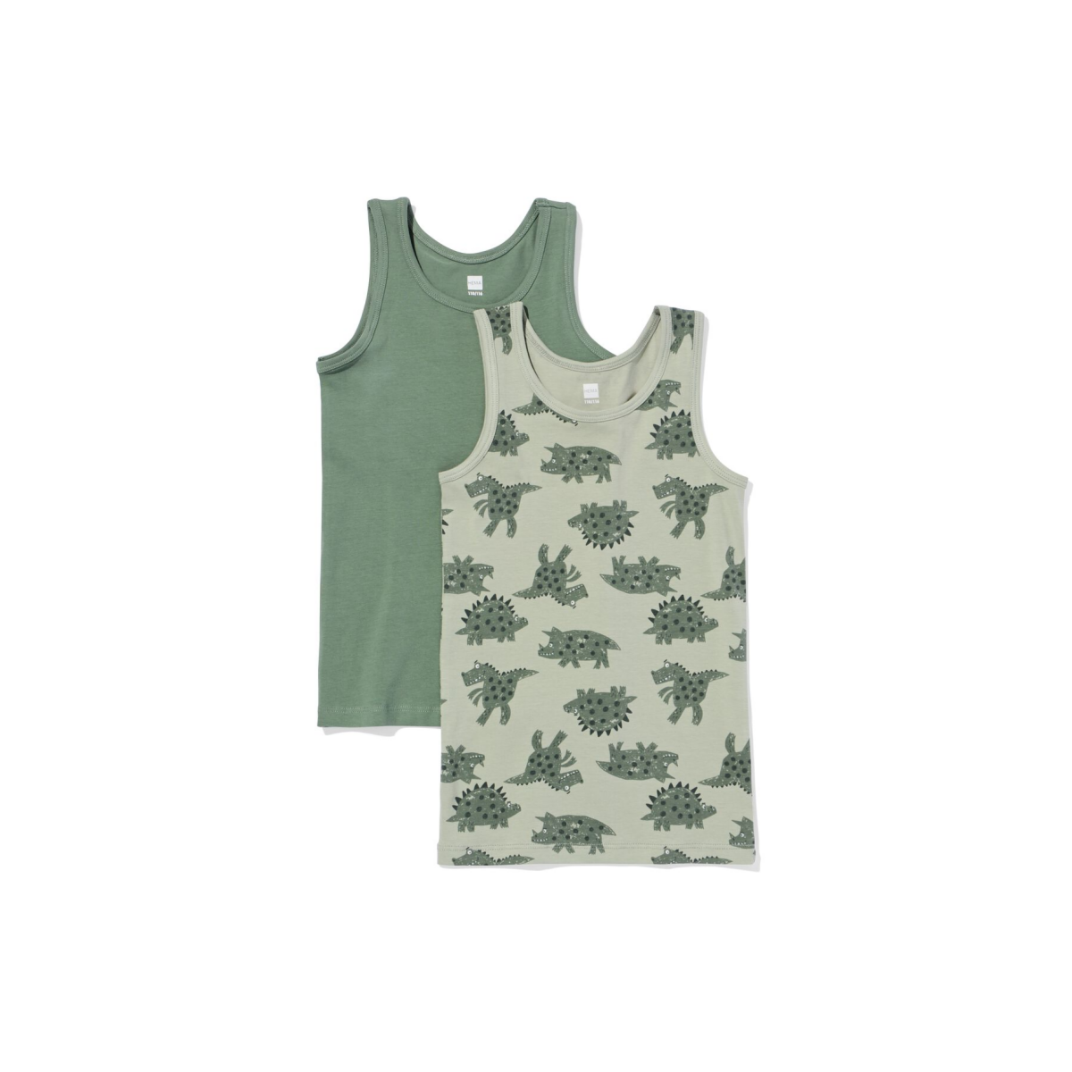 HEMA Kinderhemden dino - 2 stuks groen (groen)