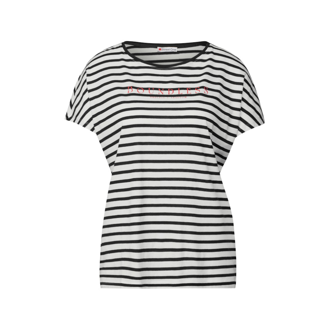 Street One - Damen T-Shirt - Schwarz - Größe: 38 - bei Tara-M