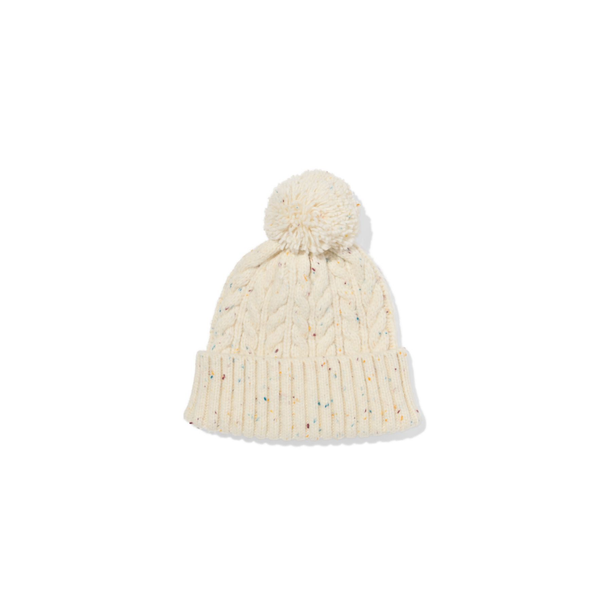 HEMA Kinder beanie pompon crème beige (beige)