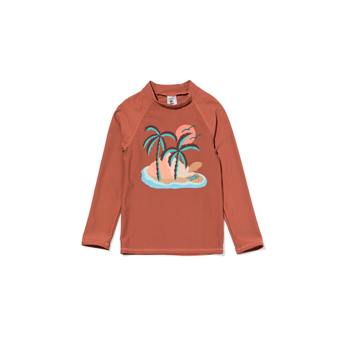 HEMA Kinderzwemshirt UPF40+ palmbomen bruin (bruin)