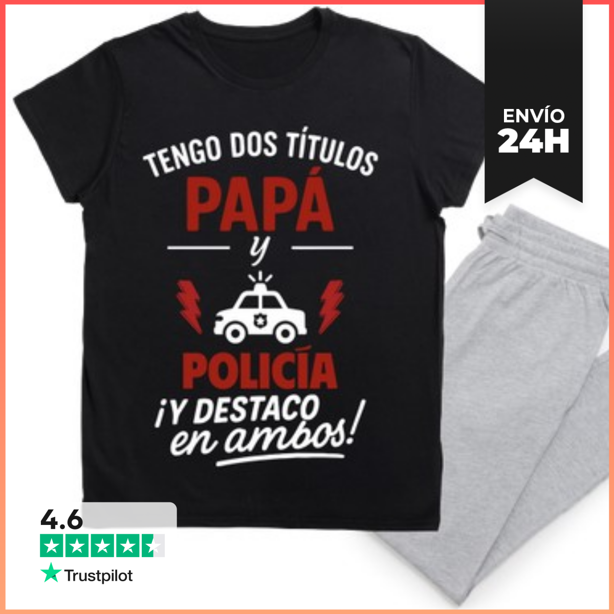 Pijama Papa Y Policia Idea Regalo LaTostadora