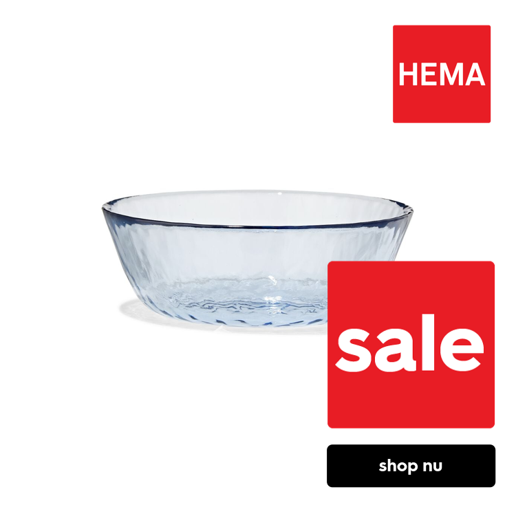 HEMA Schaaltje ⌀14.5cm glas gehamerd blauw (blauw)
