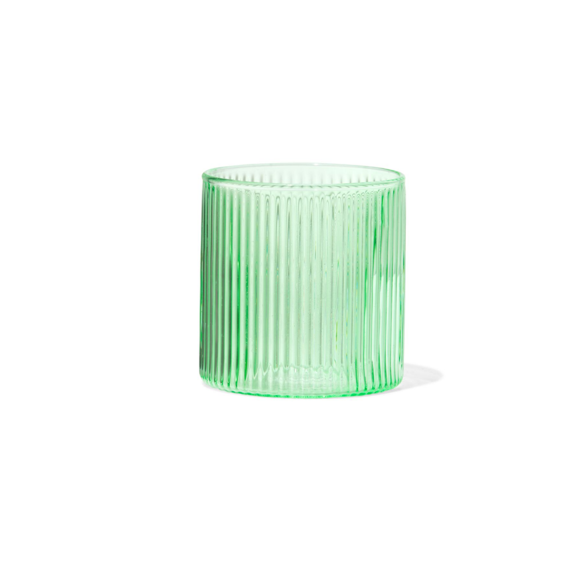 HEMA HEMA Glas Voor Geurkaars ⌀6.5x6.5cm Ribbel Groen (groen)