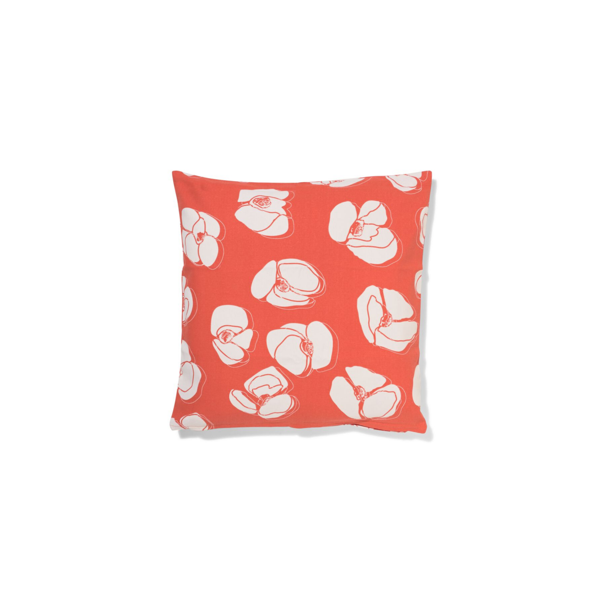 HEMA HEMA Kussenhoes 50x50cm Katoen Bloemen Rood (rood)