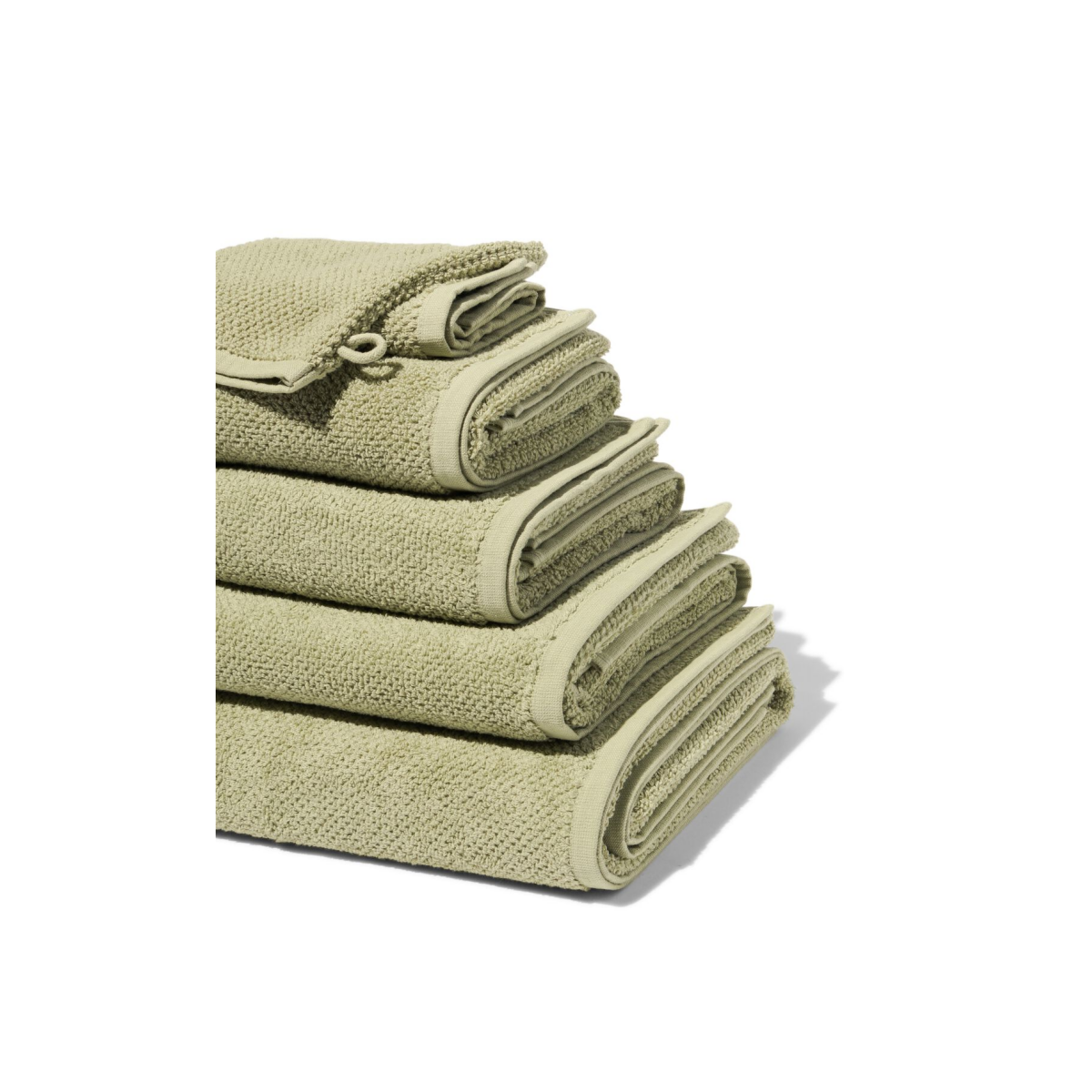 HEMA Handdoeken tweedekans recycled katoen lichtgroen (lichtgroen)