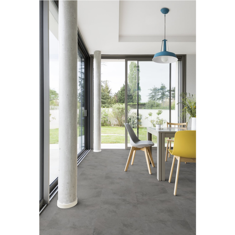Dalle rectangulaire de sol PVC effet pierre auto-plombante flagstone dark Gerflor - 61 cm x 30.5 cm x 0.4 cm