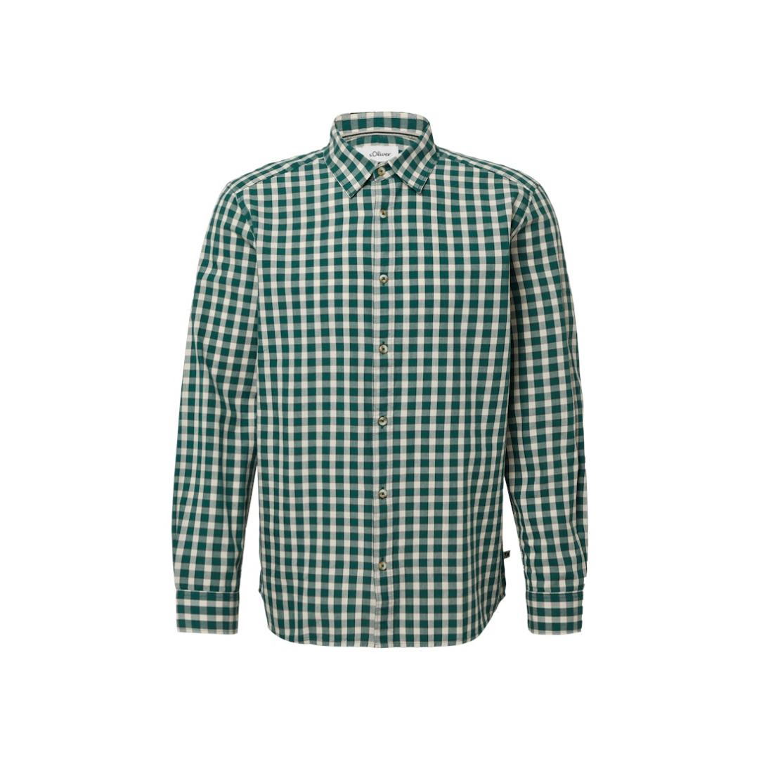 s.Oliver - Herren Langarmhemd - Grün - Größe: XXL - bei Tara-M