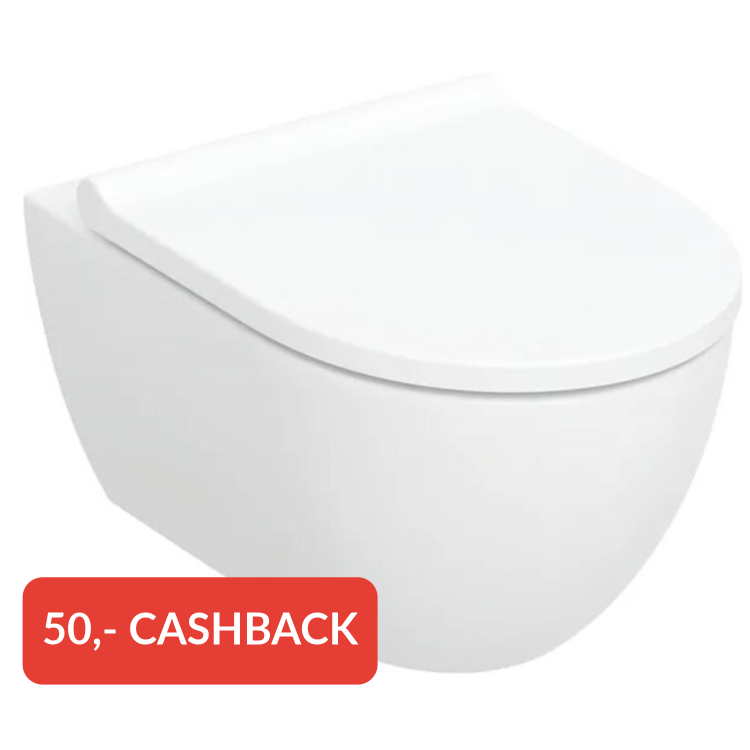 Geberit Acanto randloos hangtoilet met toiletbril wit