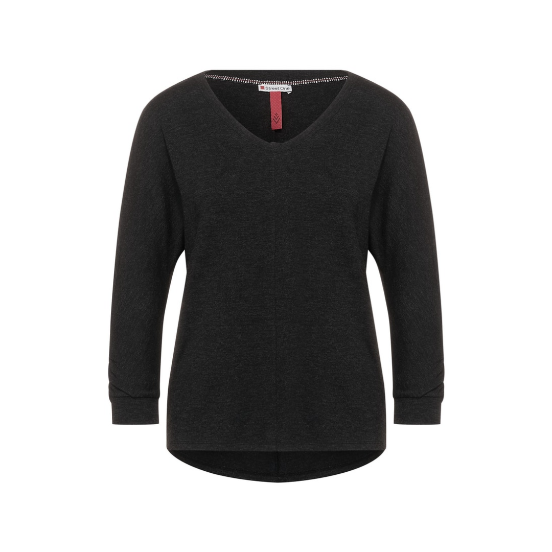 Street One - Damen Langarmshirt - Grau - Größe: 36 - bei Tara-M