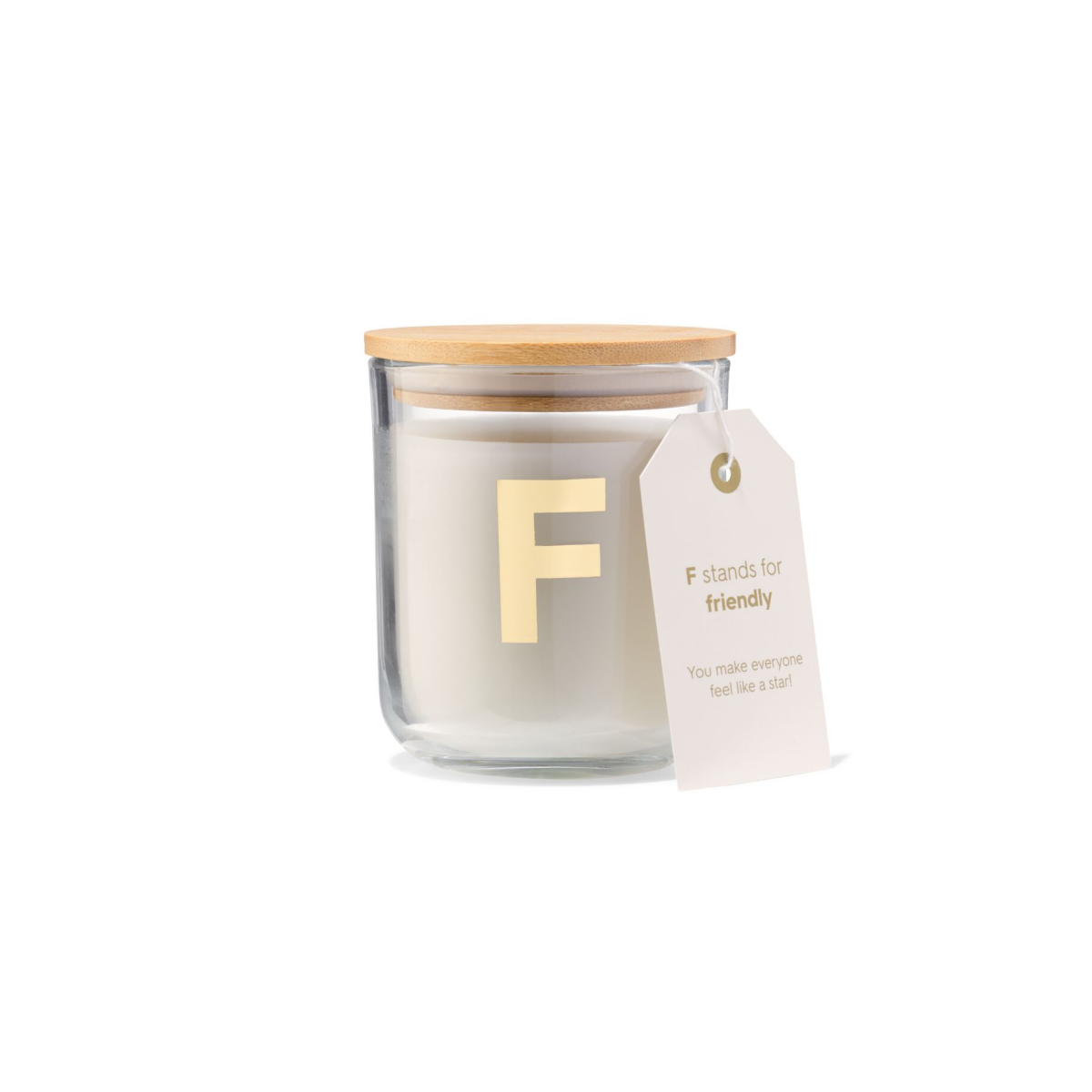 HEMA HEMA Kaars In Glas Ø8x10cm Letter F