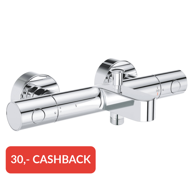Grohe QuickFix Precision Get thermostatische badkraan chroom