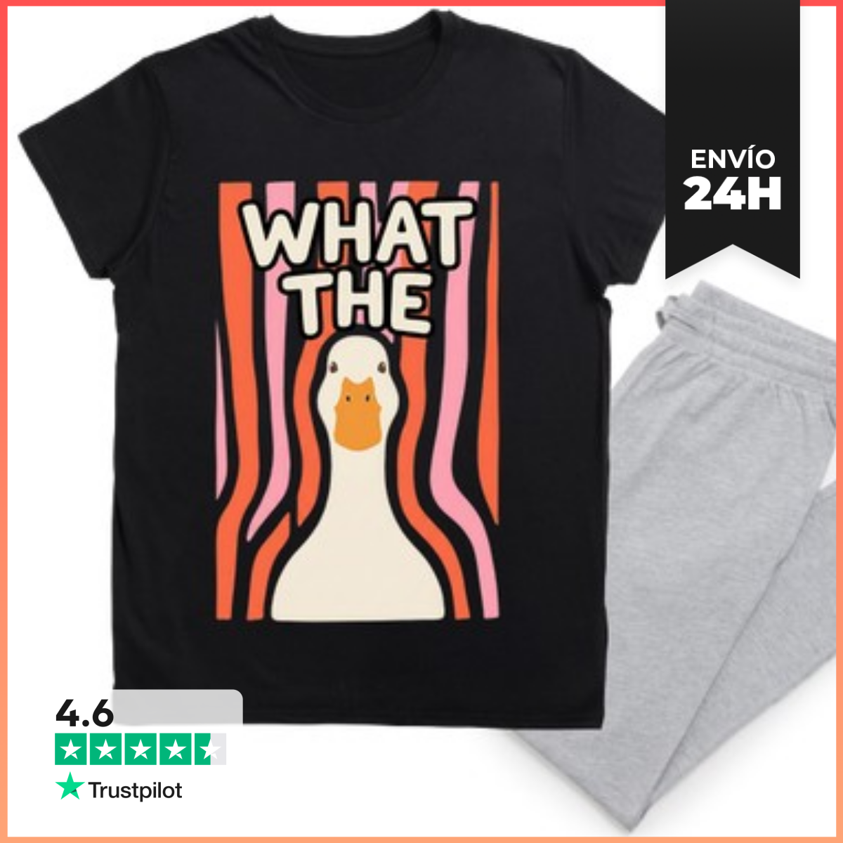Pijama What The Duck - Pijama Original Con Frase Divertida WTF