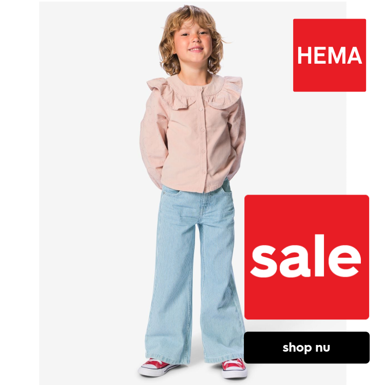 HEMA Kinderbroek regular fit streep denim (denim)