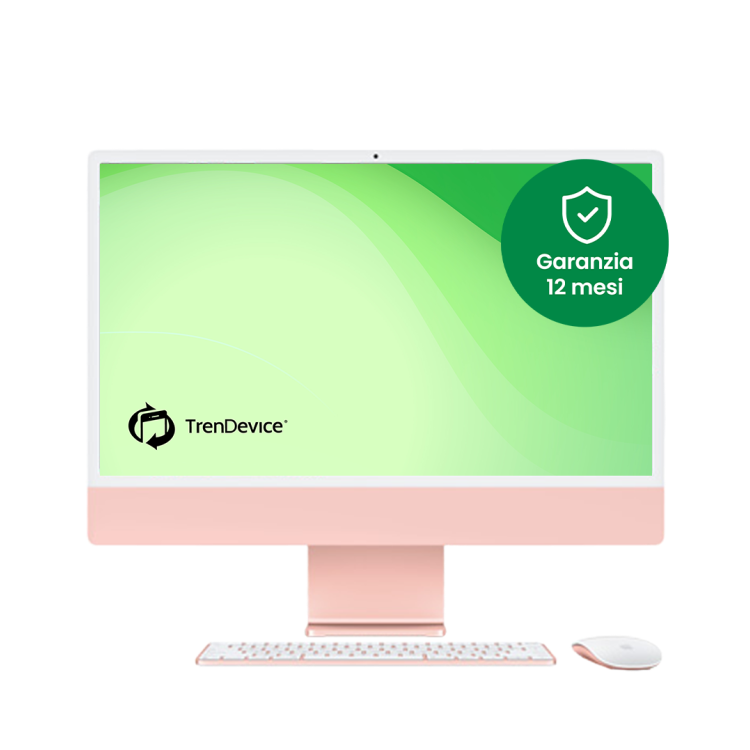 iMac 24,M3 2023 4 porte 256 GB Rosa A 8 GB CPU 8-core - GPU 10 Core Ricondizionato