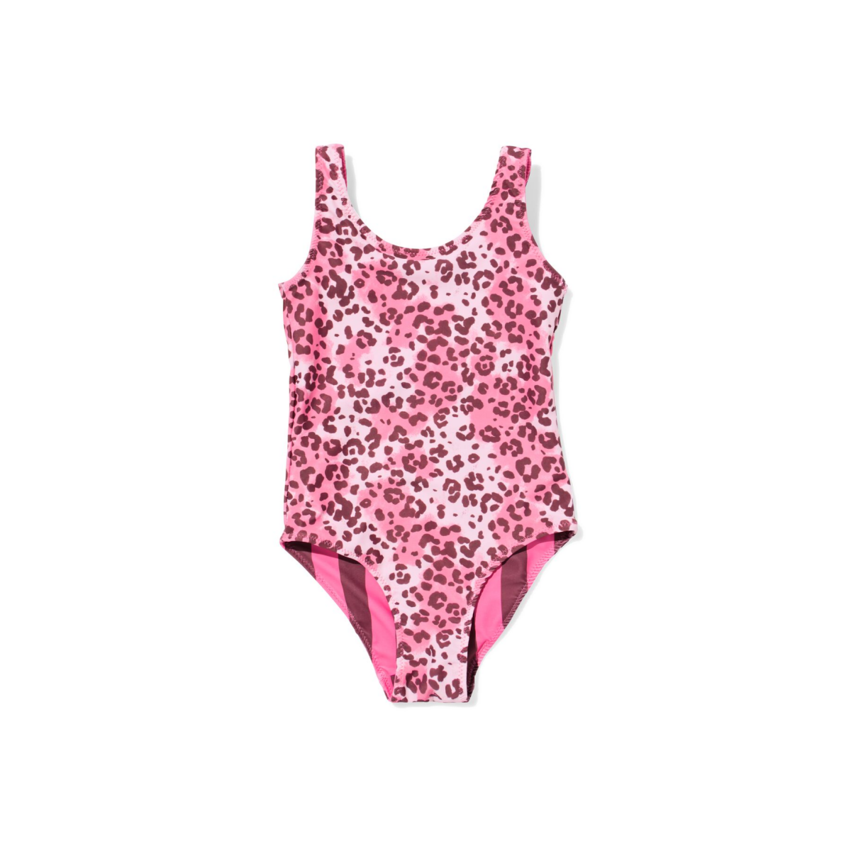 HEMA Omkeerbare kinderbadpak strepen-luipaard roze (roze)