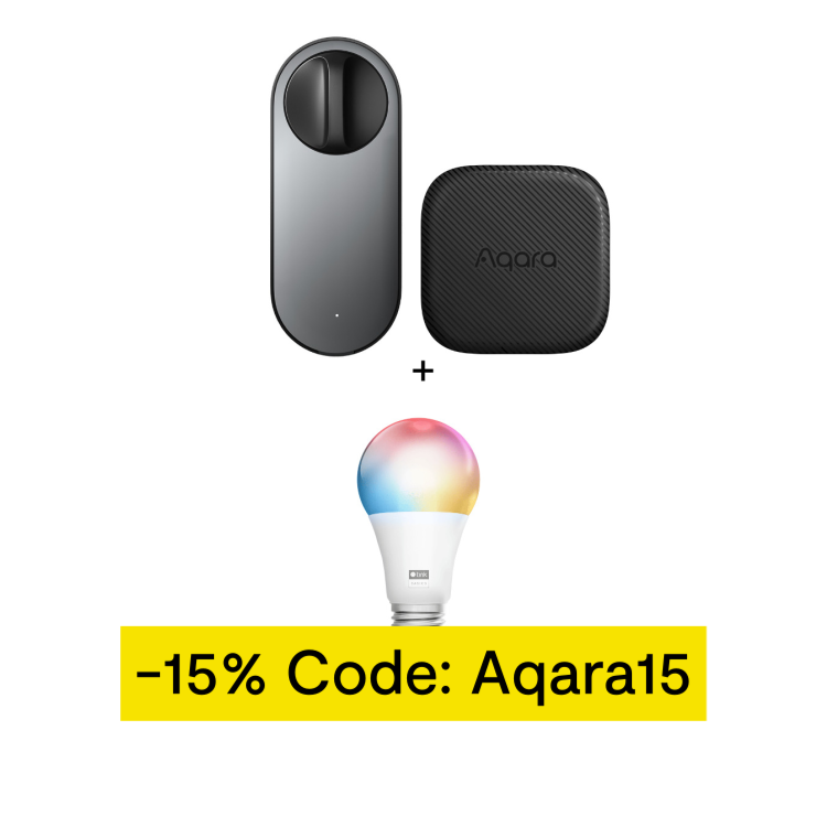 Aqara Smart Lock U200 Lite Kit + gratis tink Basics Matter White & Color E27 Bulb
