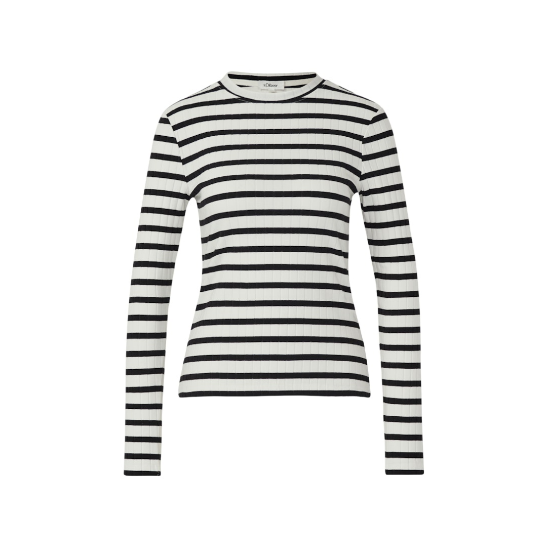 s.Oliver - Damen Langarmshirt - Schwarz - Größe: 38 - bei Tara-M