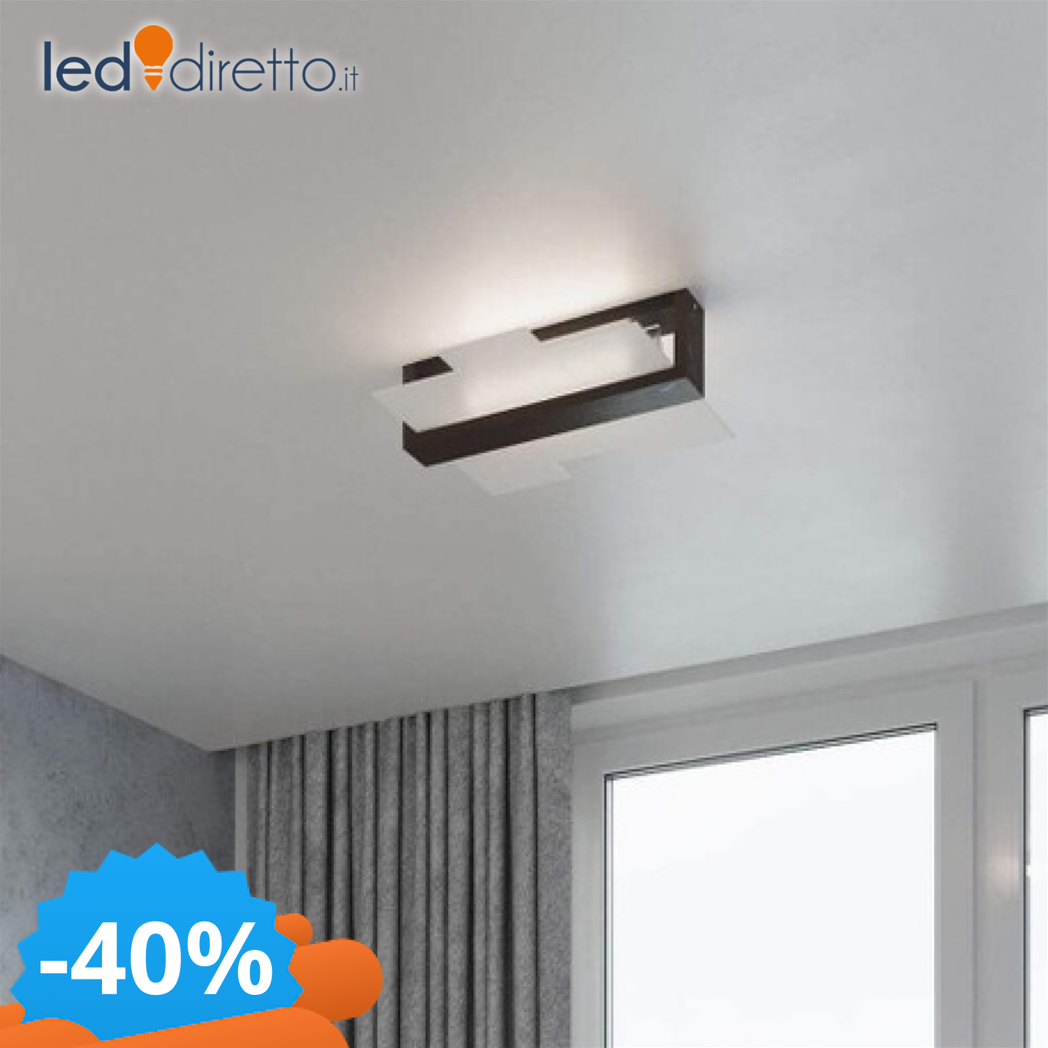 Sollux Lighting Nero Lampada A Soffitto Feniks 2 - Immagine 2