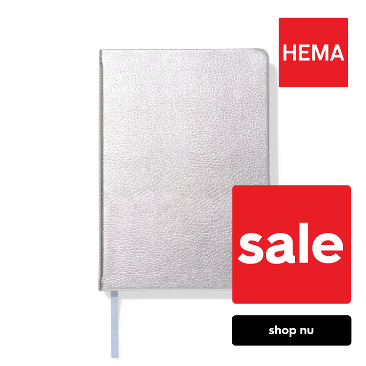 HEMA Notitieboek A5 gelinieerd ribbel (zilver)