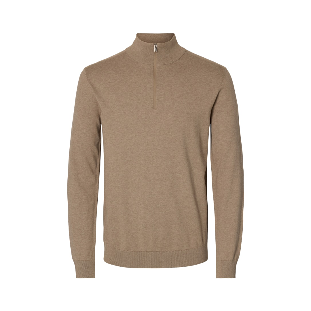 Selected Homme - Slhberg Half Zip Cardigan Noos - Knitwear - Herren - Beige - M - Bild 3