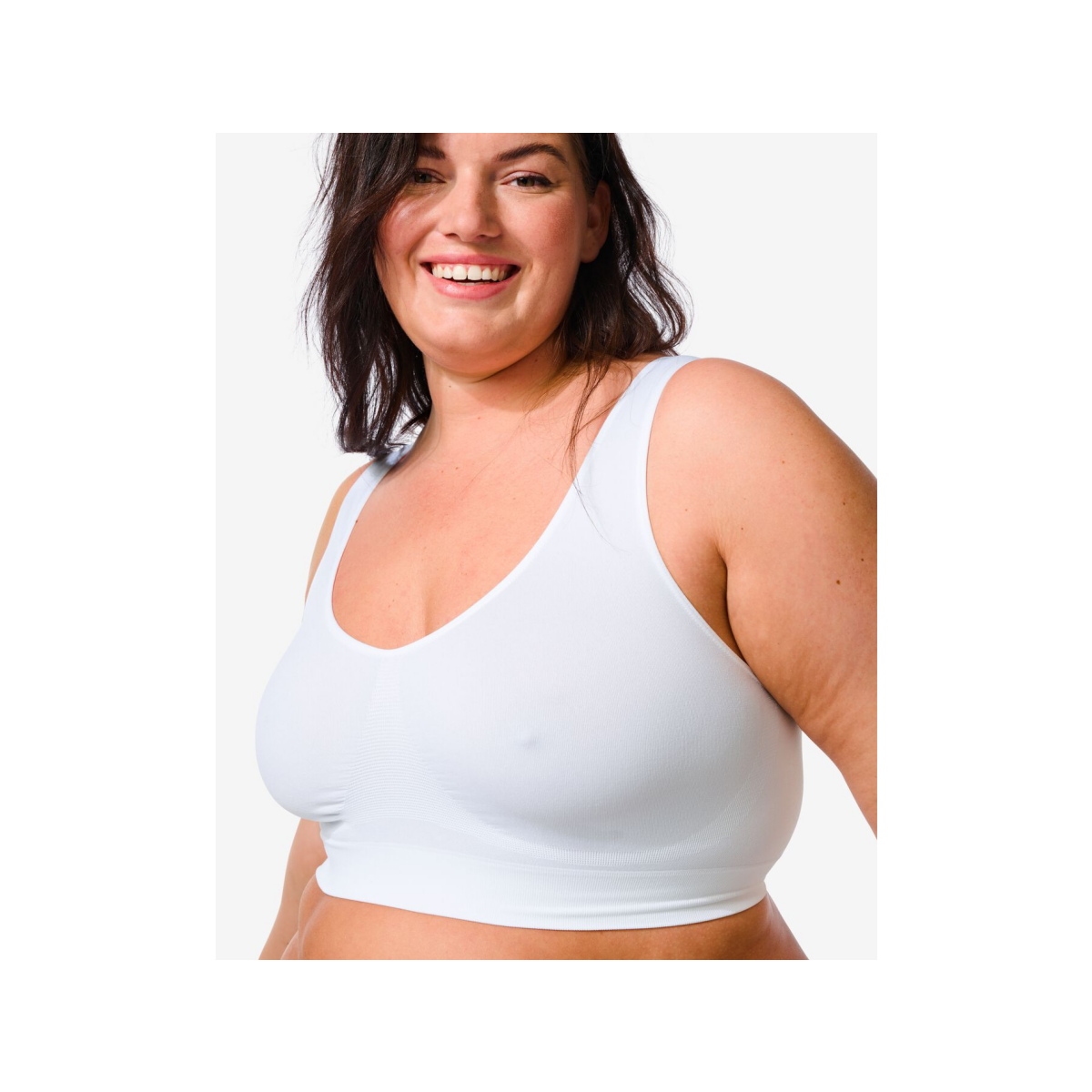 HEMA HEMA Niet Voorgevormde Top Zonder Beugel Naadloos Wit (wit)