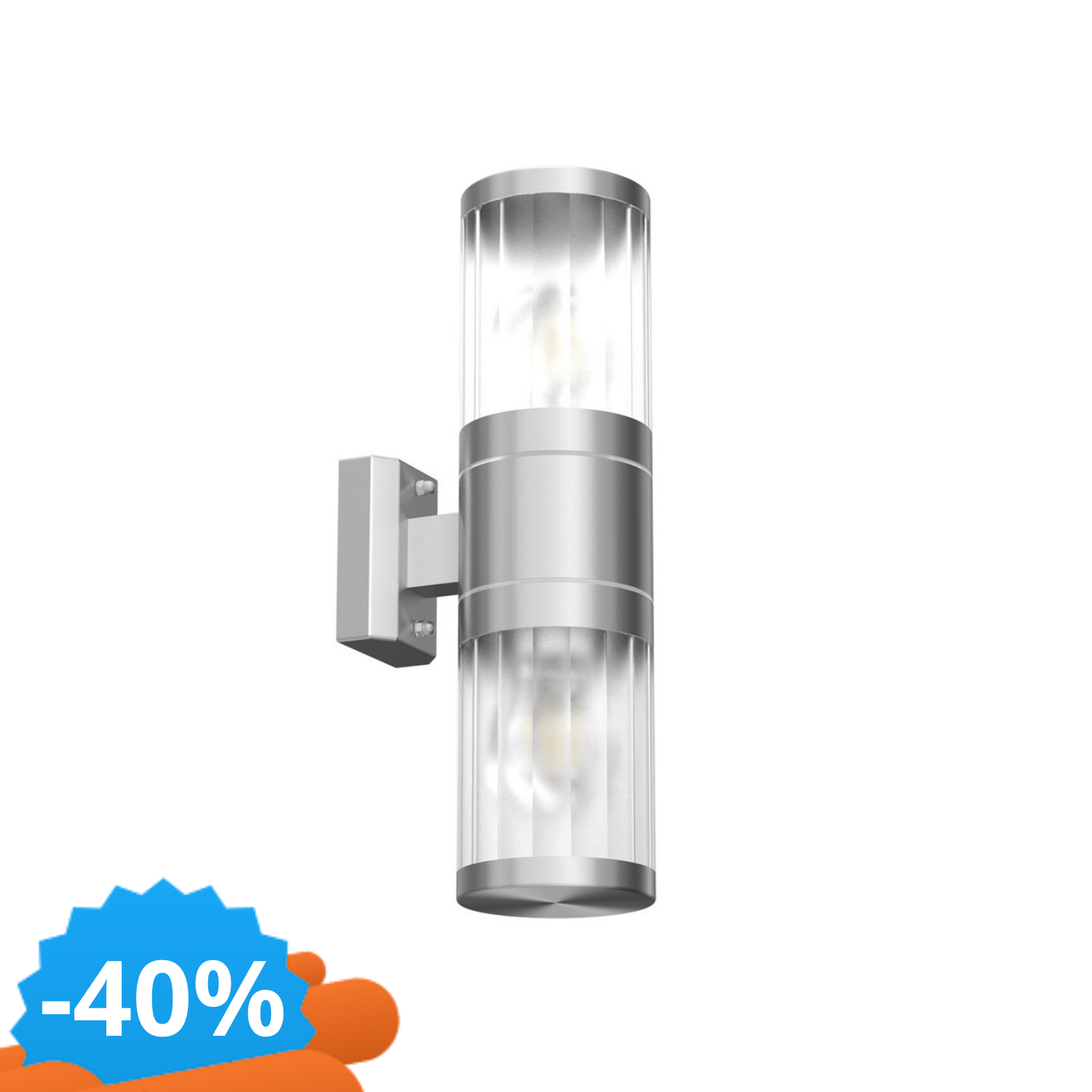 Applique E27 Cilindrica Bidirezionale IP54 Da Esterno - Inox-image