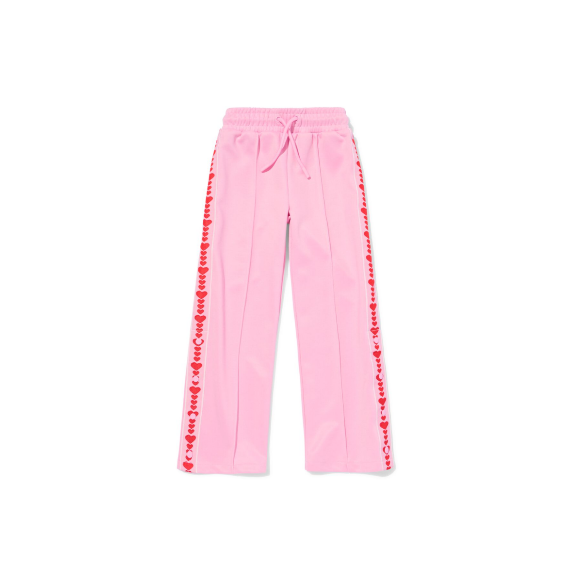 HEMA Kinderbroek straight fit hartjes roze (roze)