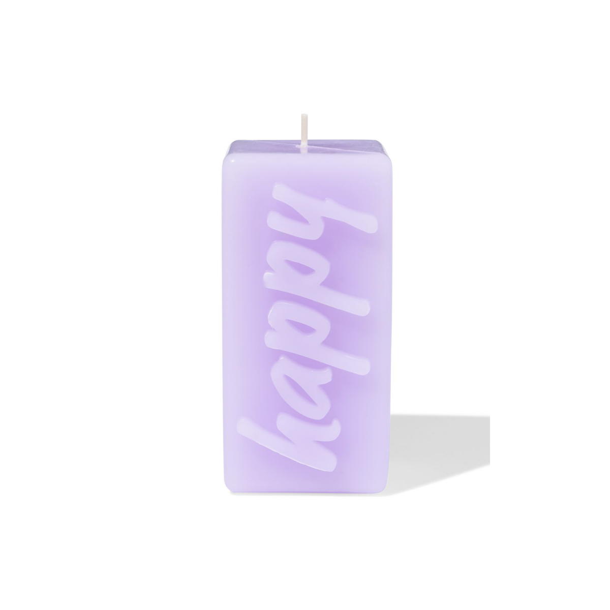 HEMA HEMA Kaars 12.5cm 'happy' Lila
